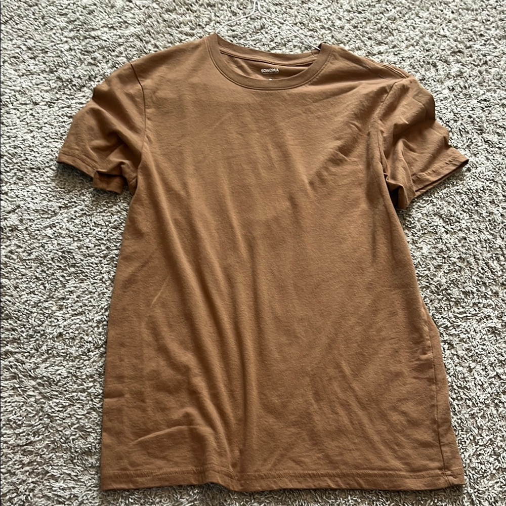 Sonoma Brown Short Sleeve Tee Casual Cotton